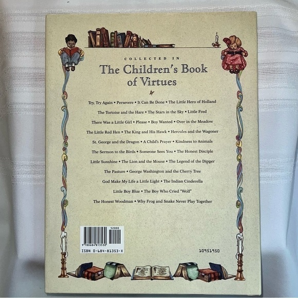 Children’s Book of Virtues‎ w/ Dust Jacket 1995 Like New - Picture 3 of 12